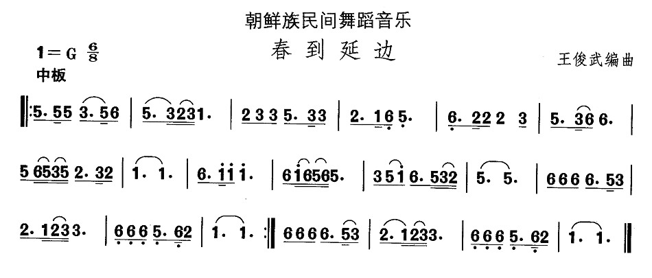 中国民族民间舞曲选朝鲜族舞蹈：春到延边(十字及以上)1