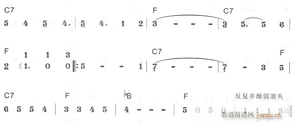 老橡树上的黄丝带3(电子琴谱)1