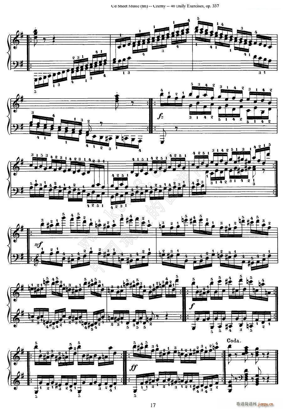 Czerny 40 Daily Exerci Op 337 11 15 40首日常训练曲(钢琴谱)7
