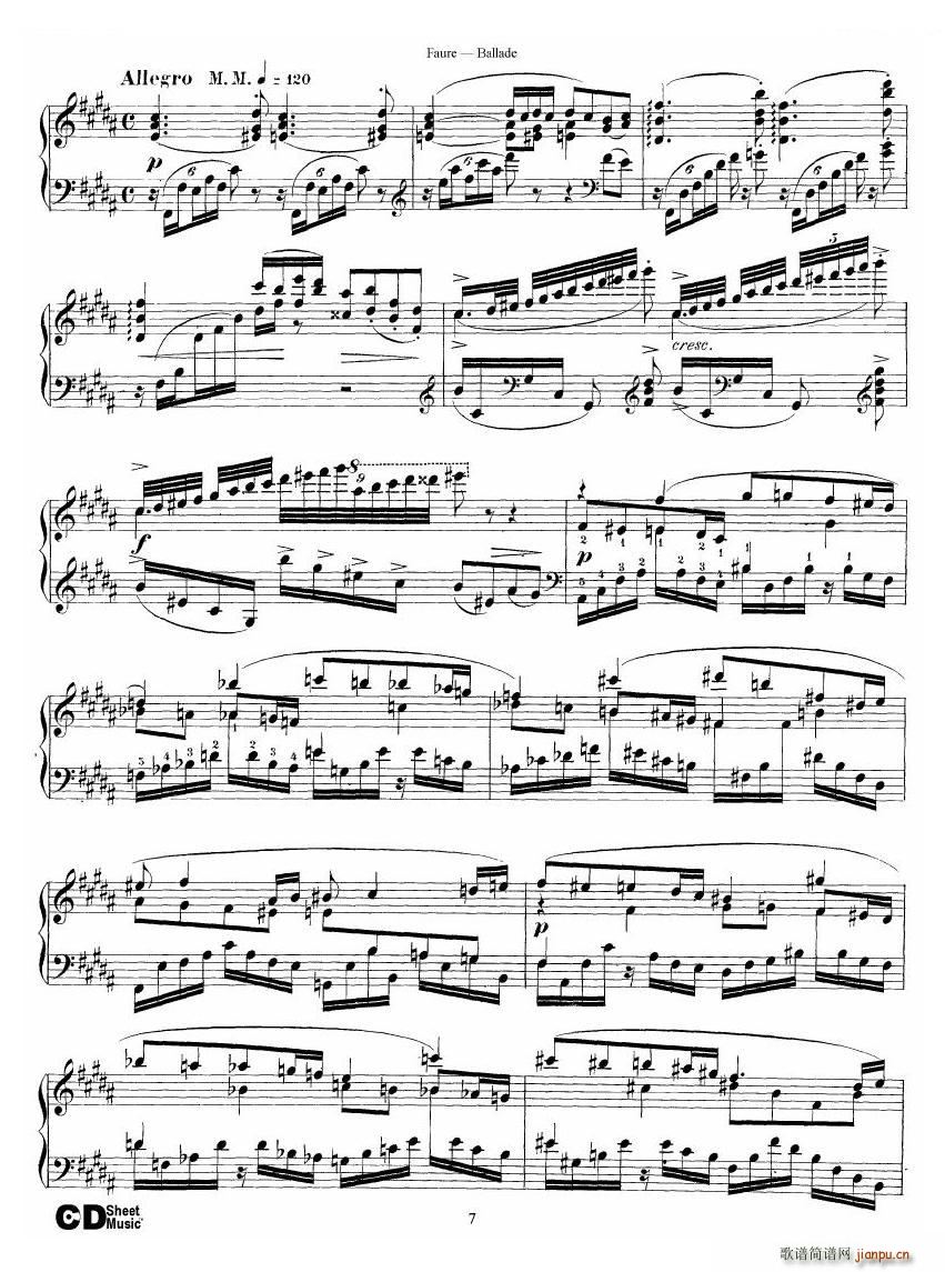 Faure Ballade Op 19 Ballade Op 19(十字及以上)7