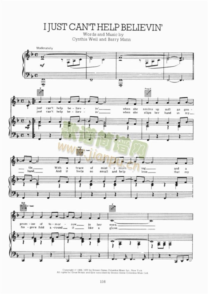 IJUSTCANTHELPBELIEVIN(吉他谱)1
