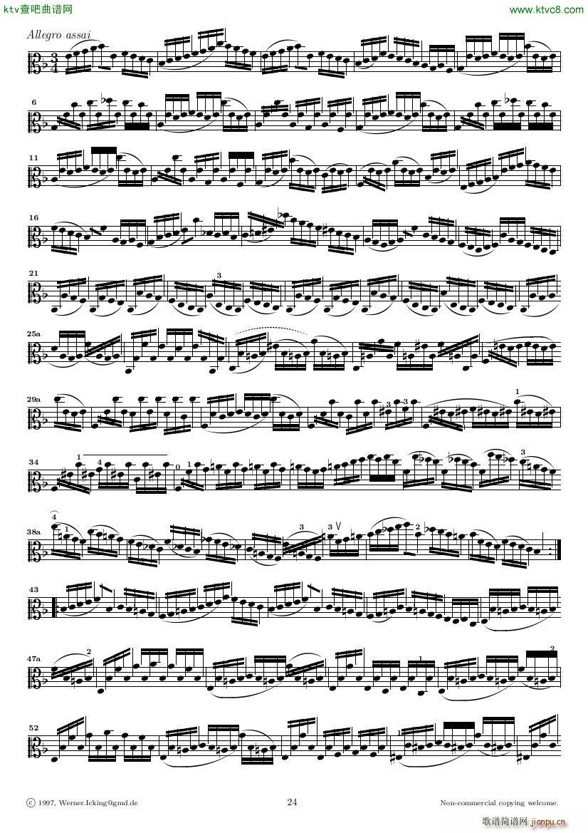 Bach JS BWV 1005 Sonata for Solo Violin in C(钢琴谱)24