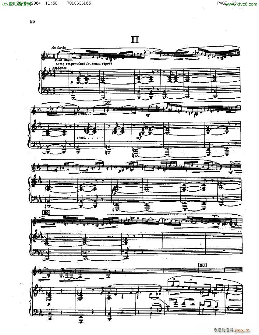 Guastavino Sonata Para Clarinete Y Piano(钢琴谱)10