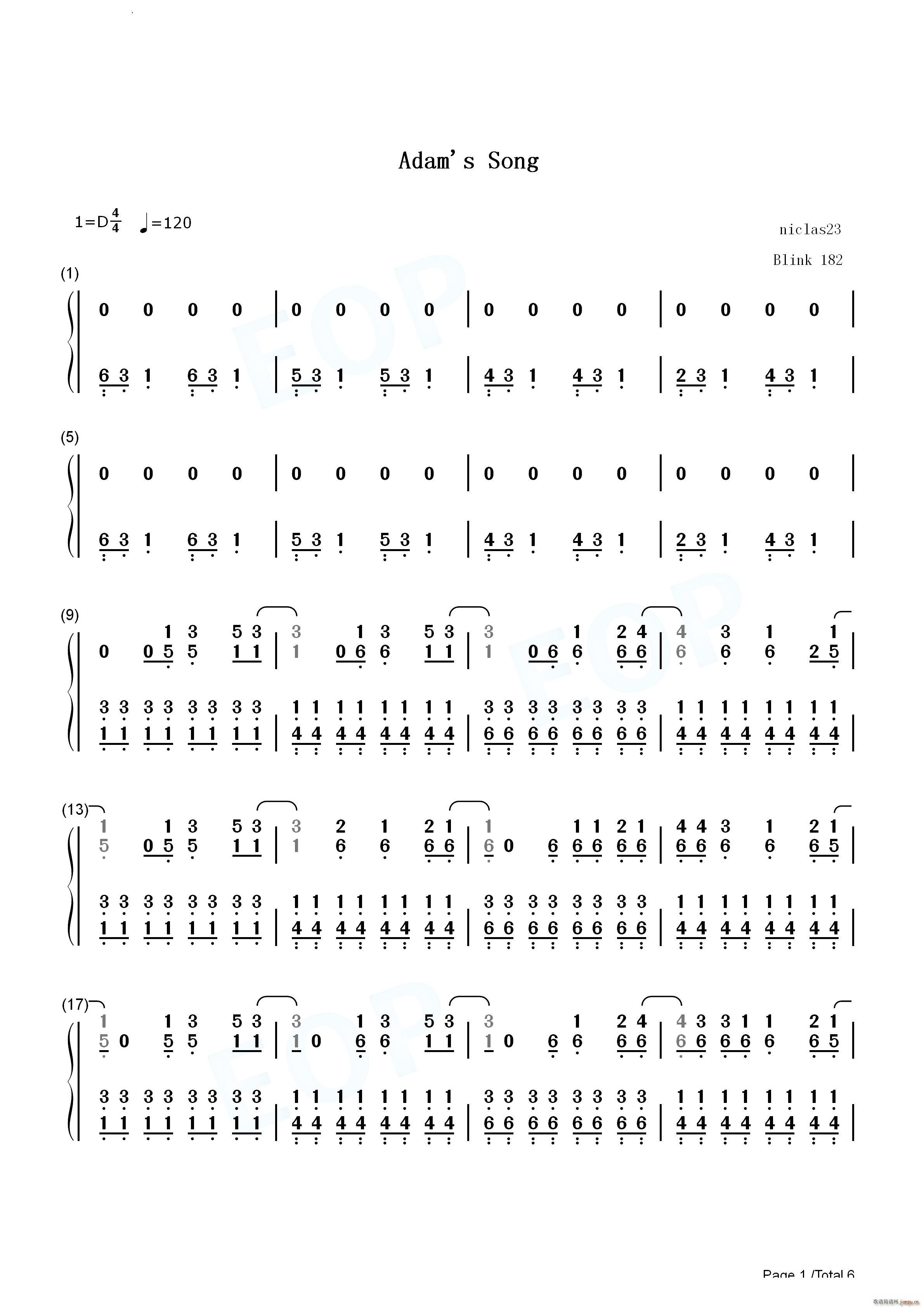 Adams Song(钢琴谱)11