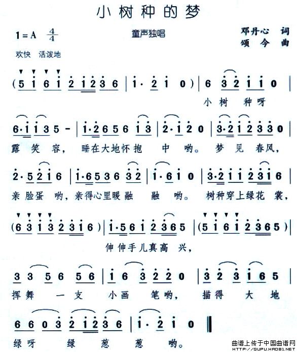 小树种的梦(五字歌谱)1