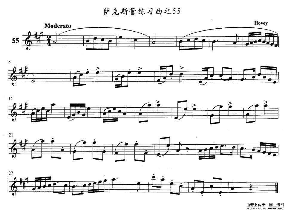 萨克斯练习曲之55(九字歌谱)1