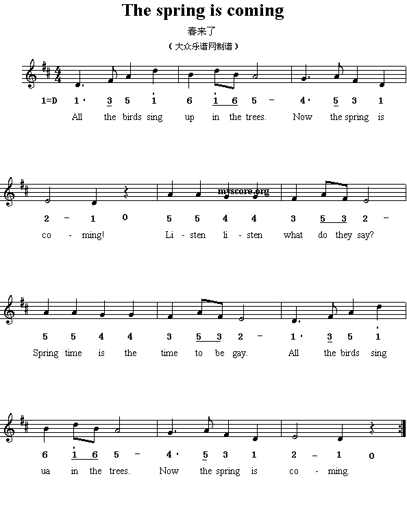 英文儿歌：Thespringiscoming(其他)1