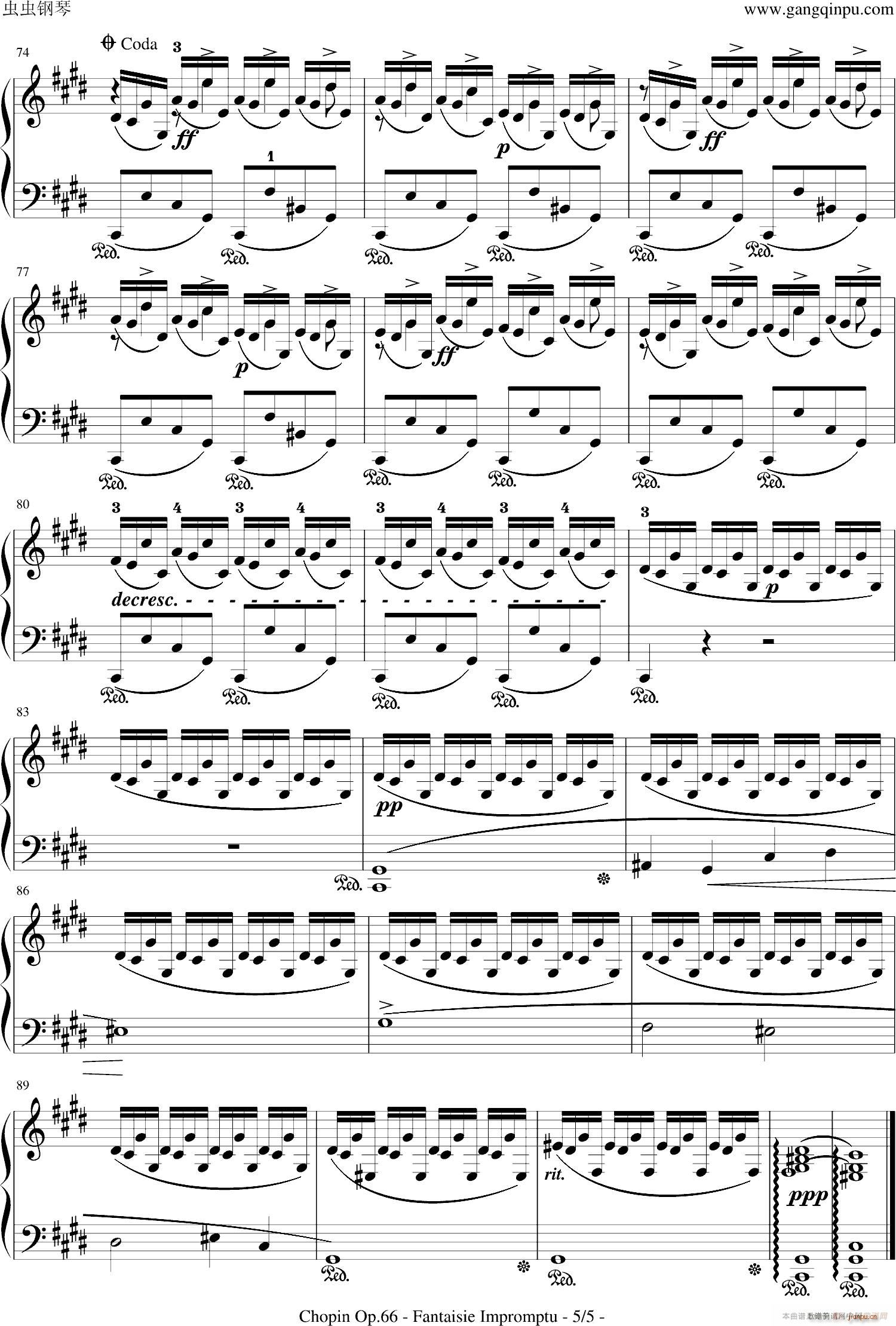 即兴幻想曲op 66(钢琴谱)5