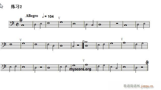 低音谱表视唱练习曲2(十字及以上)1