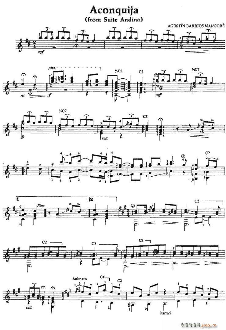 Aconquija 古典吉他(吉他谱)1