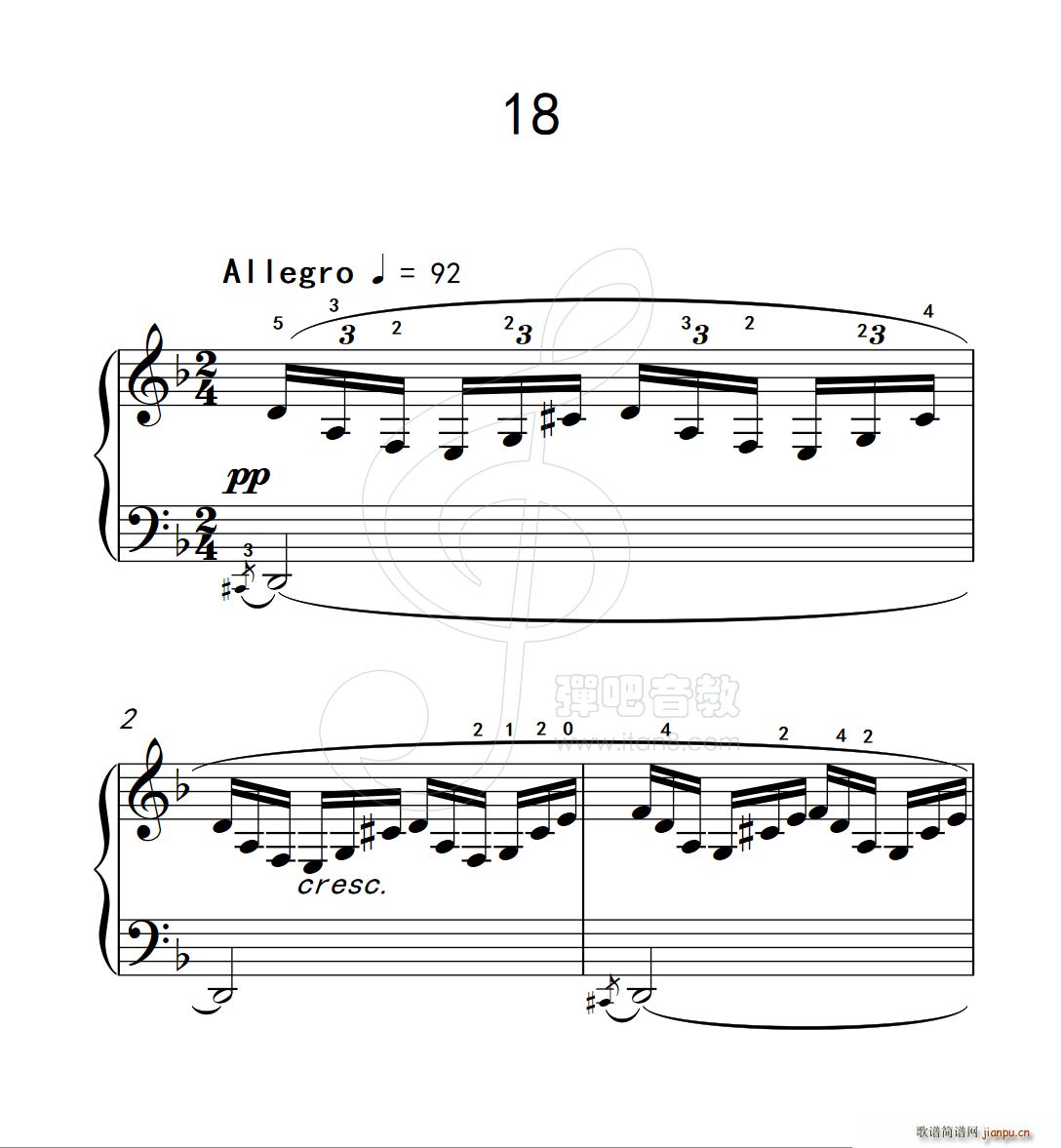 练习曲 18 克拉莫钢琴练习曲60首(钢琴谱)1