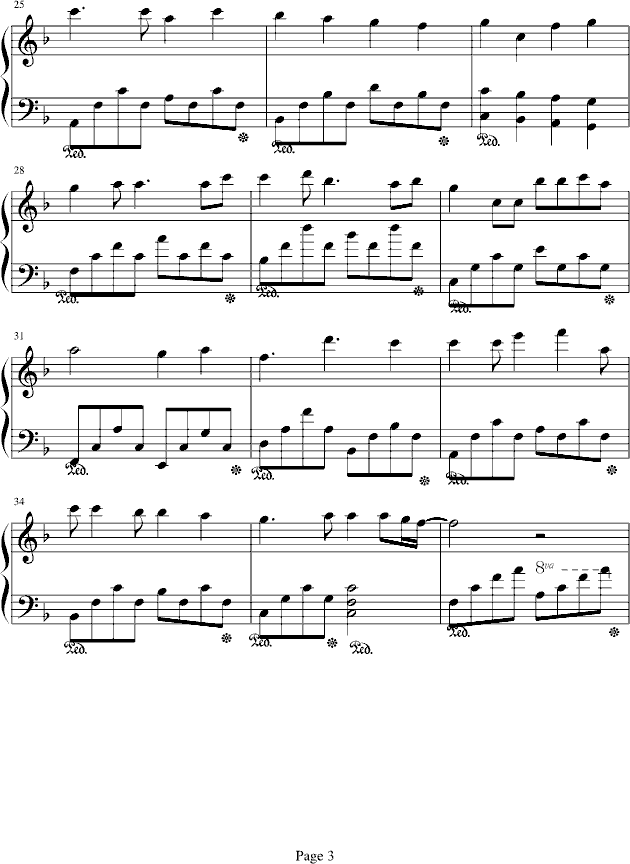 想念式承诺(钢琴谱)3