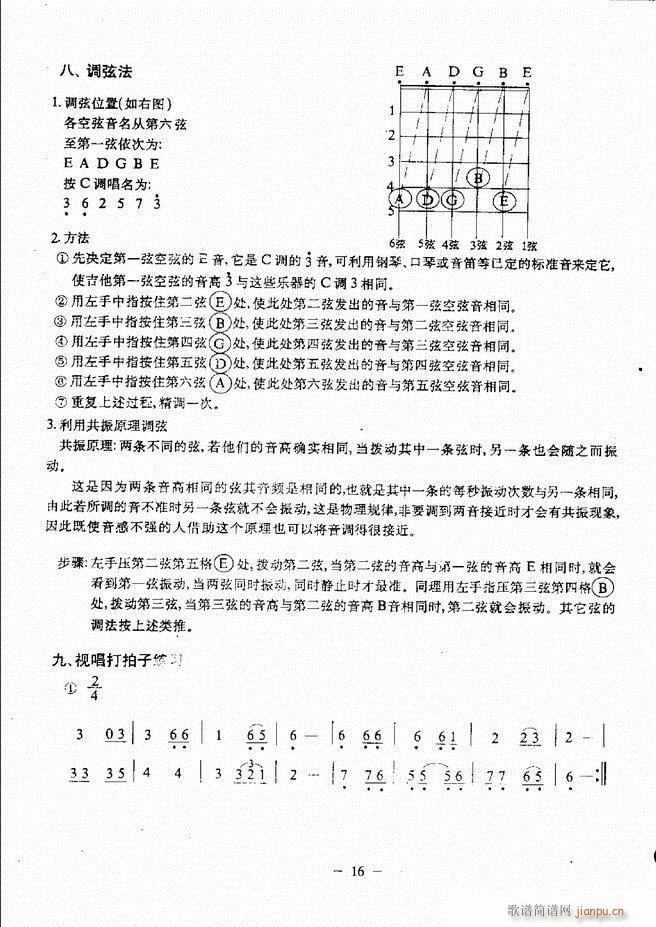 民谣吉他教程 目录前言 1 60(吉他谱)21