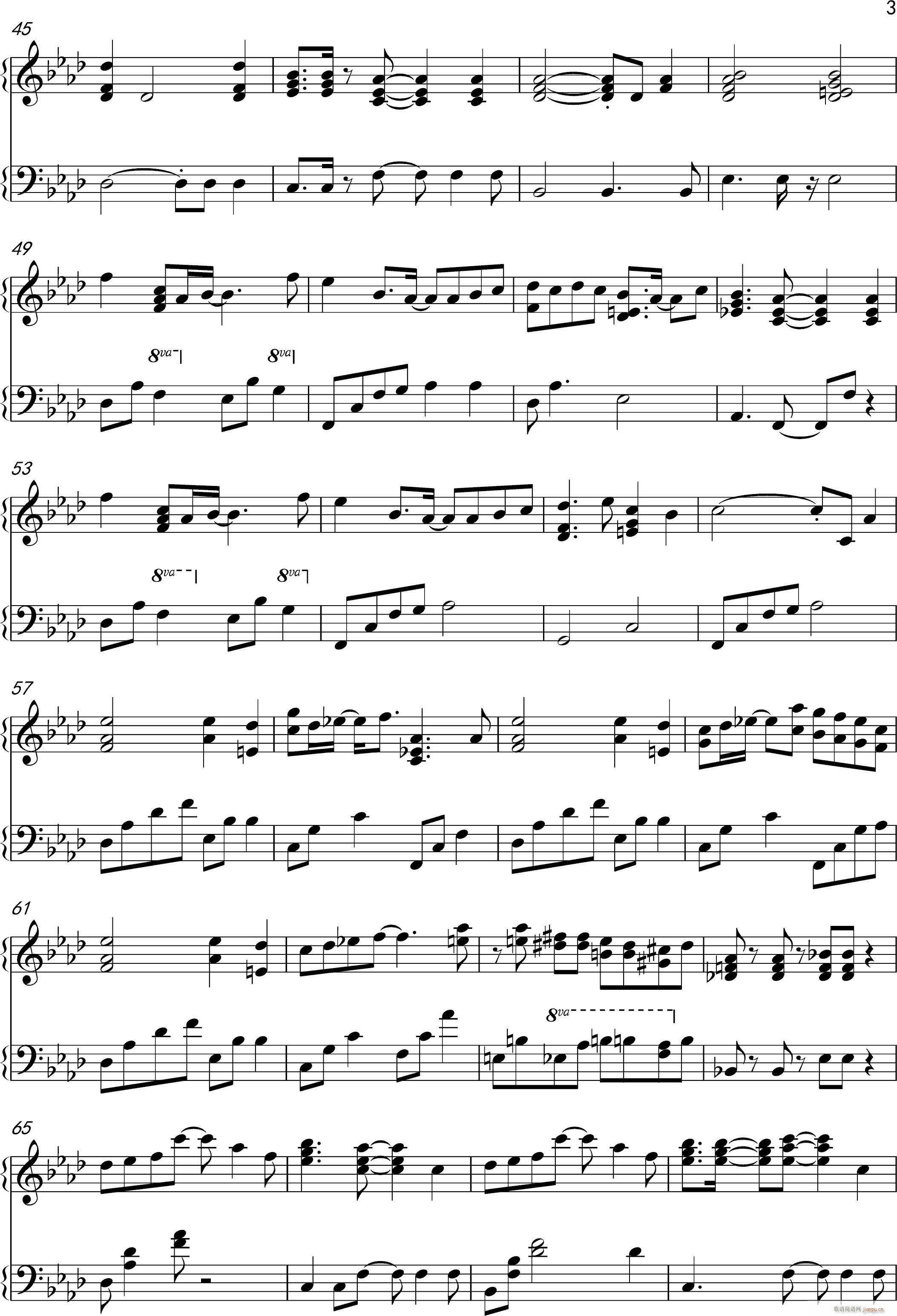搬运 修改 白色相簿 White Album 完整钢琴版(钢琴谱)3