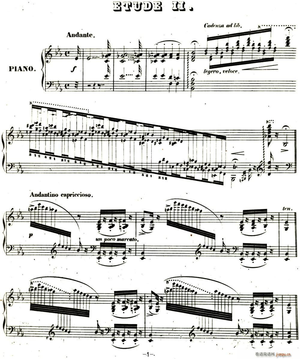 李斯特帕格尼尼大练习曲2(钢琴谱)1