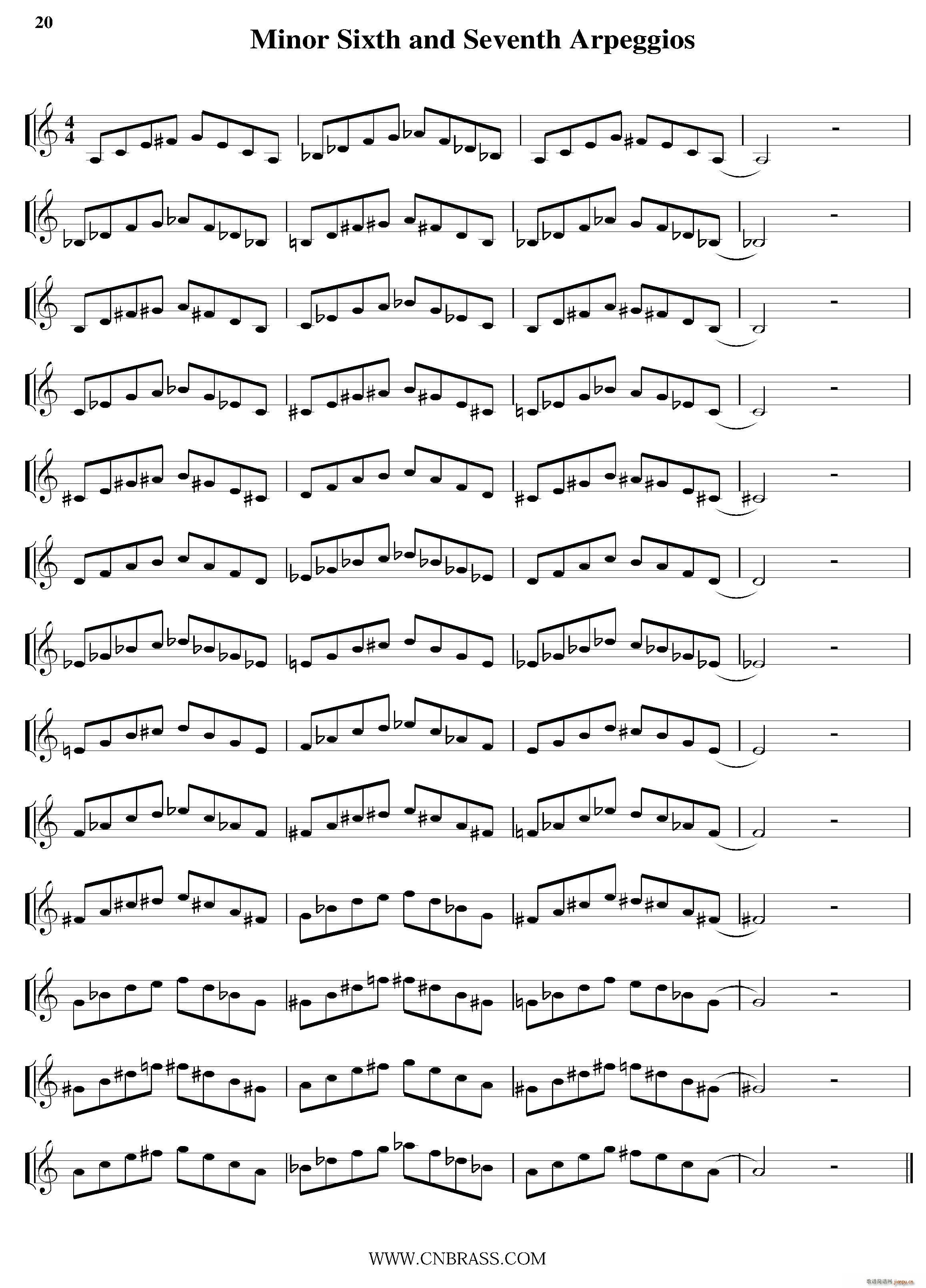 Minor Sixth and Seventh Arpeggios 小号(十字及以上)1