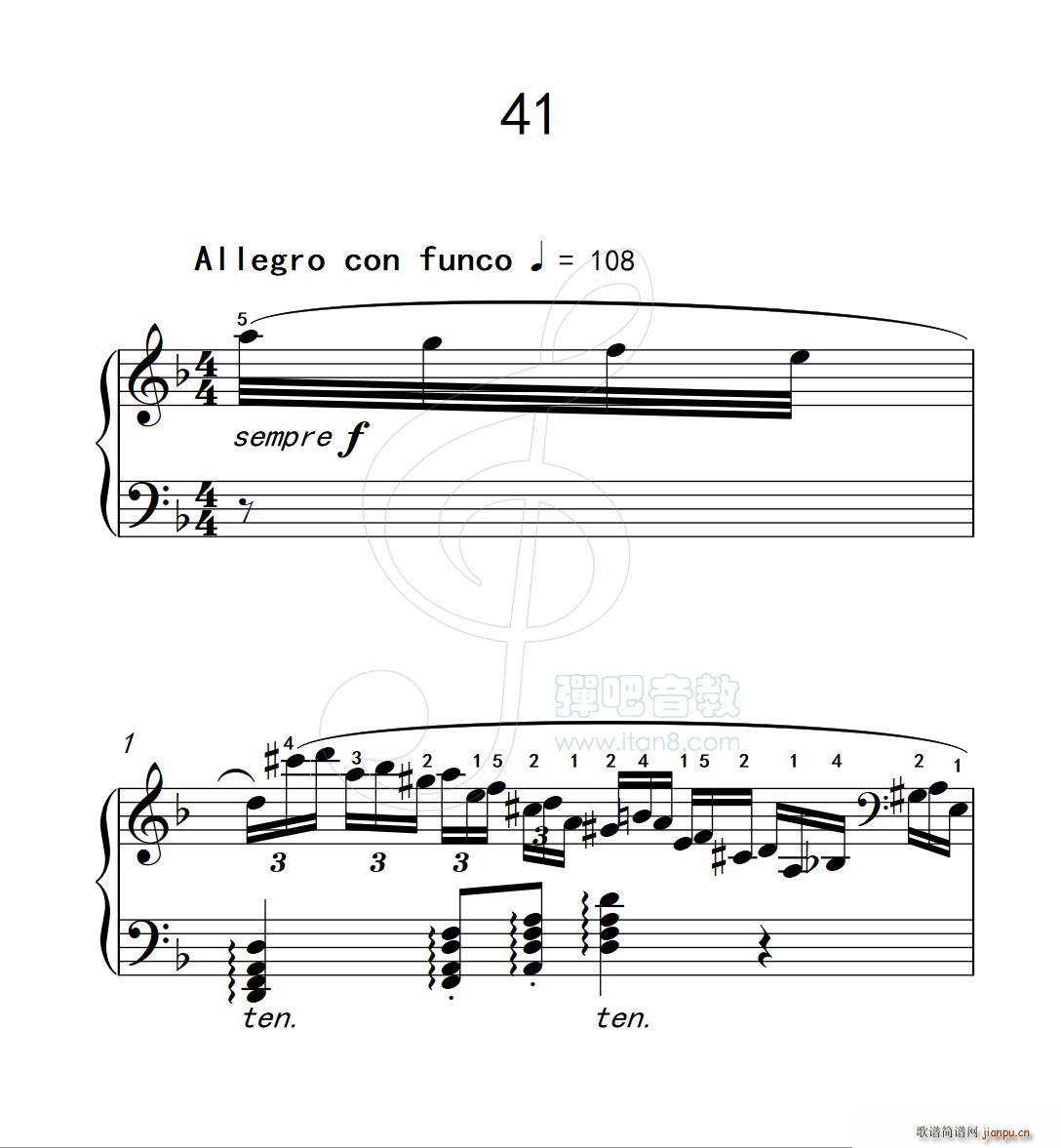 练习曲 41 克拉莫钢琴练习曲60首(钢琴谱)1