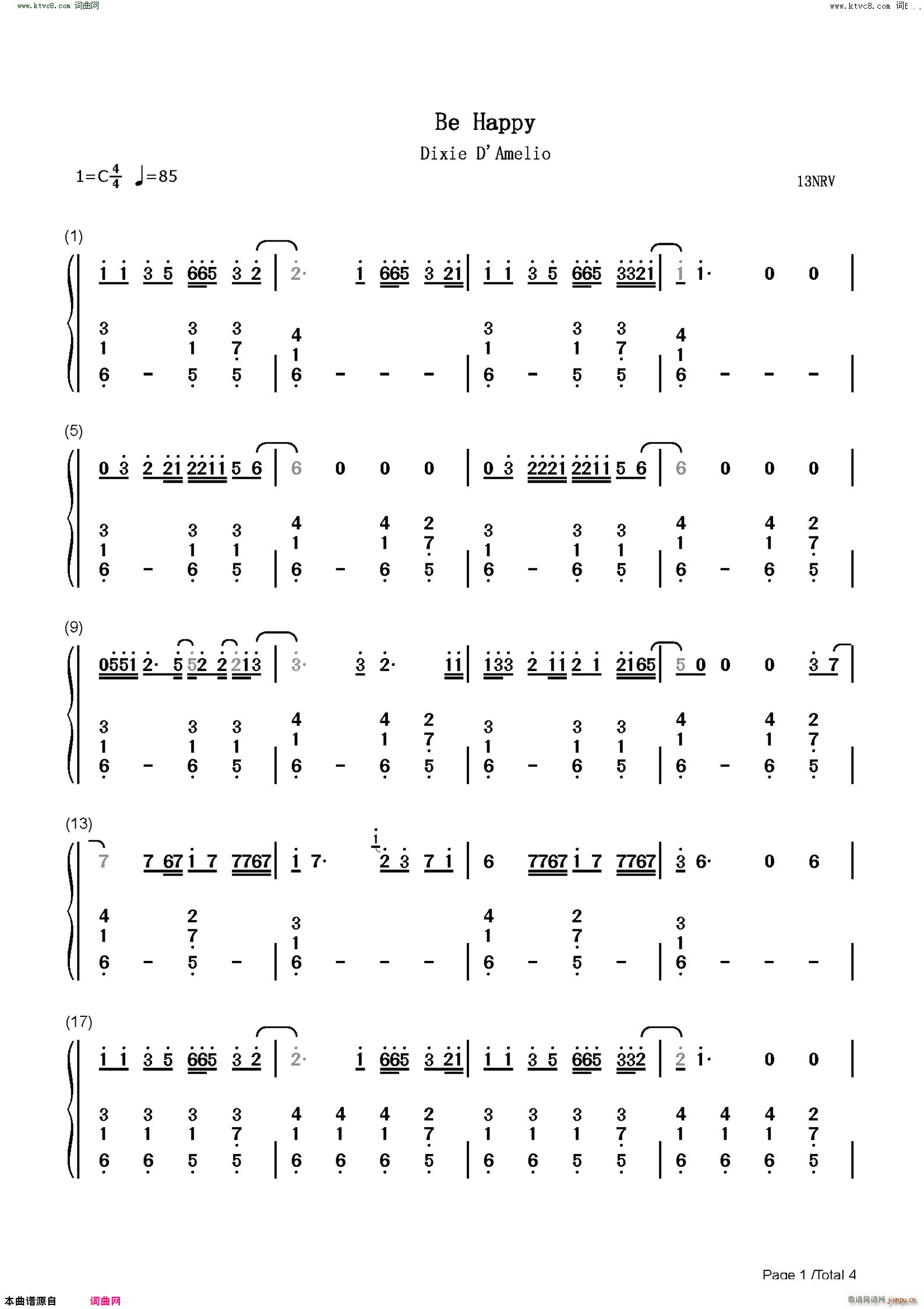 Be Happy(钢琴谱)6