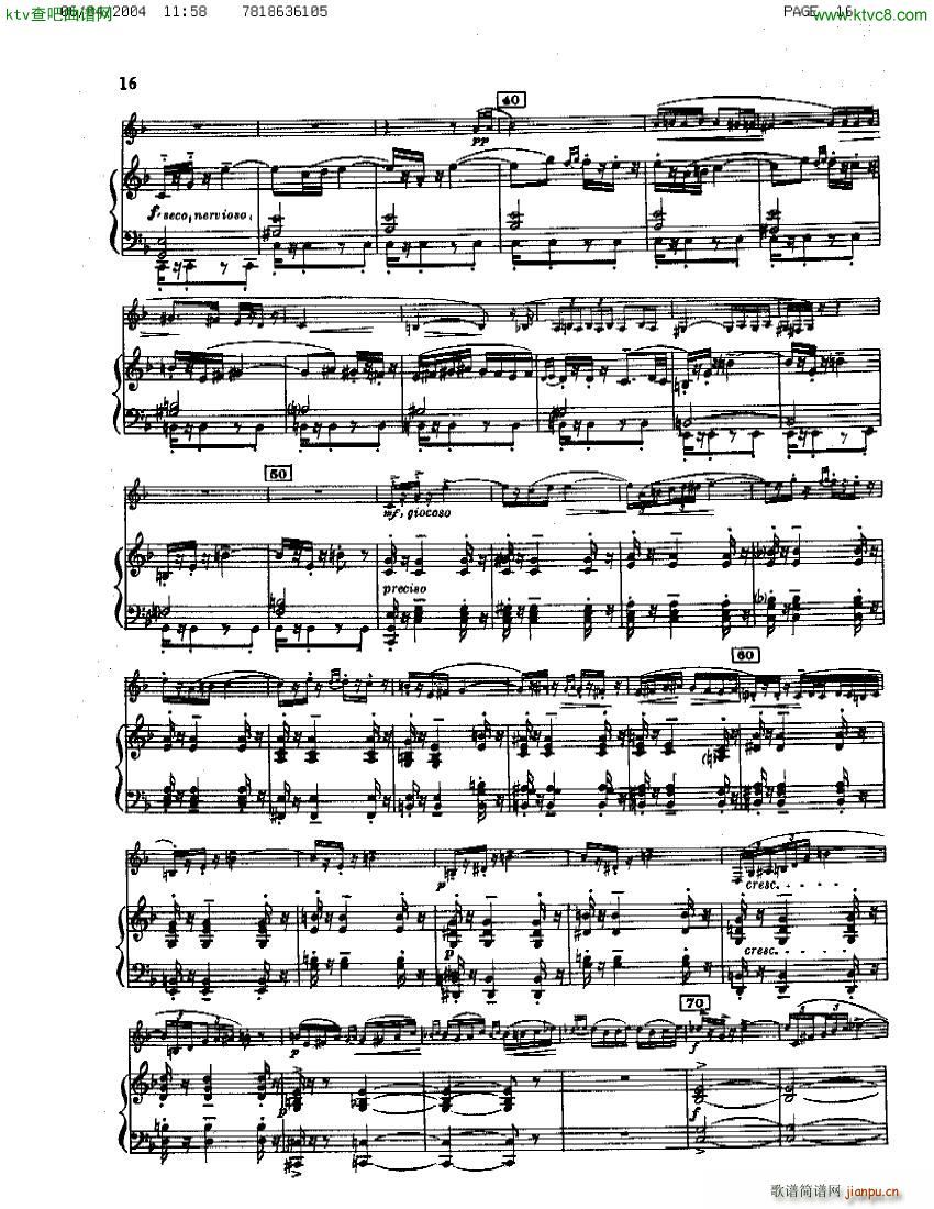 Guastavino Sonata Para Clarinete Y Piano(钢琴谱)16