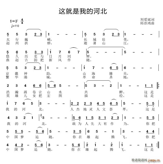 这就是我的河北(七字歌谱)1