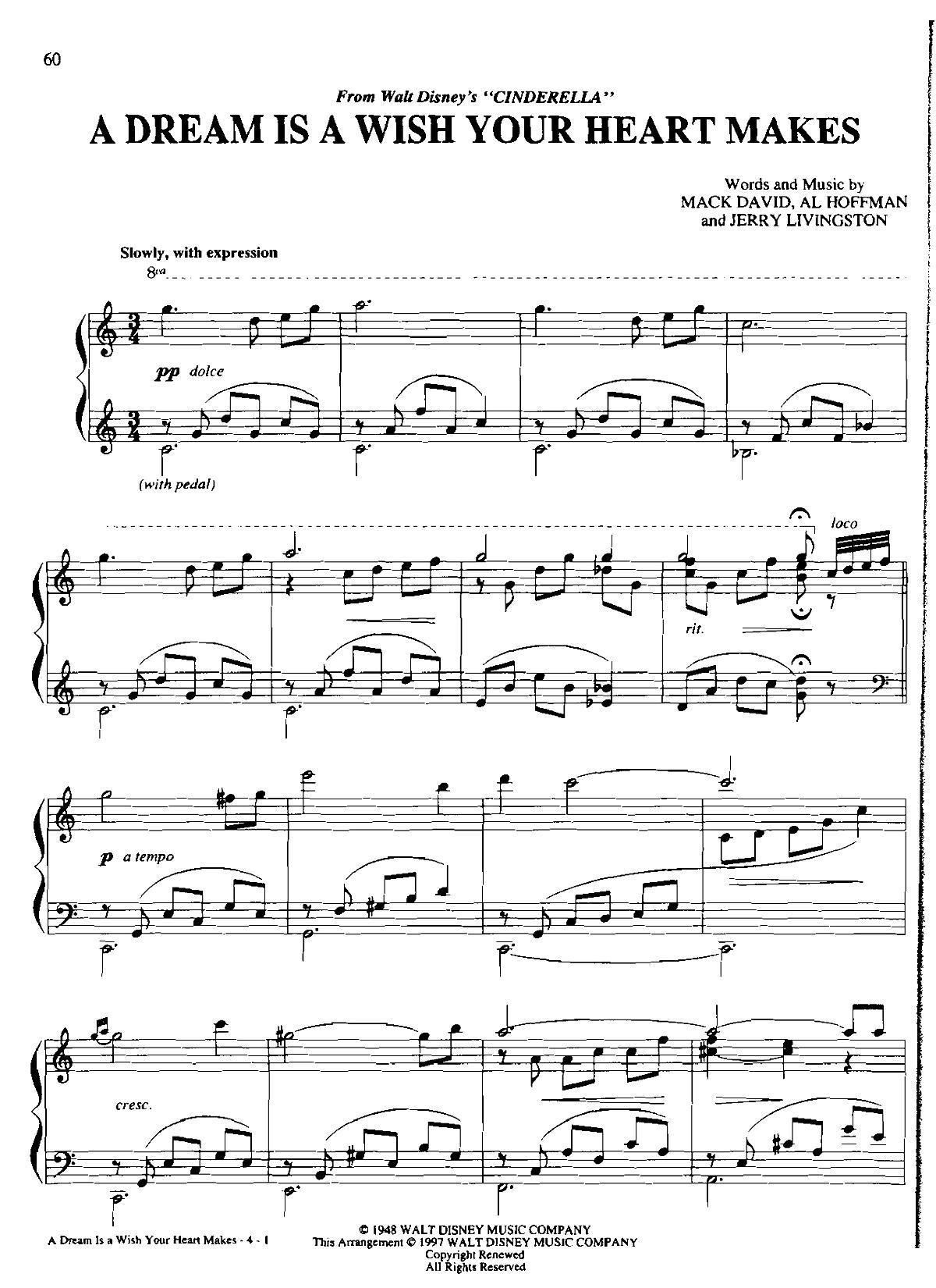 a dream a wish your heart makes Dan Coates 流行情调 集(钢琴谱)1