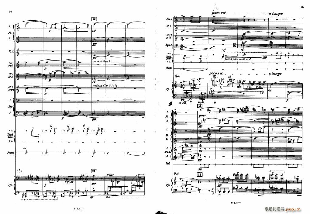 Bartok SZ 83 Piano Concerto No1 Full Score 二(钢琴谱)7