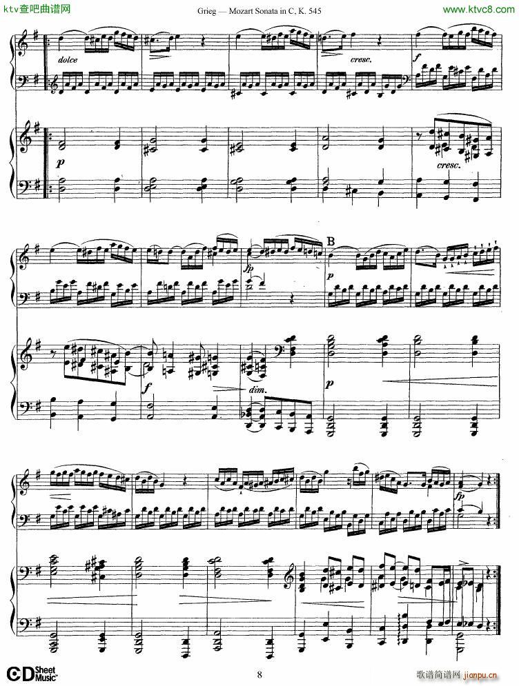 Grieg Mozart sonata KV545 2 pianos(钢琴谱)8