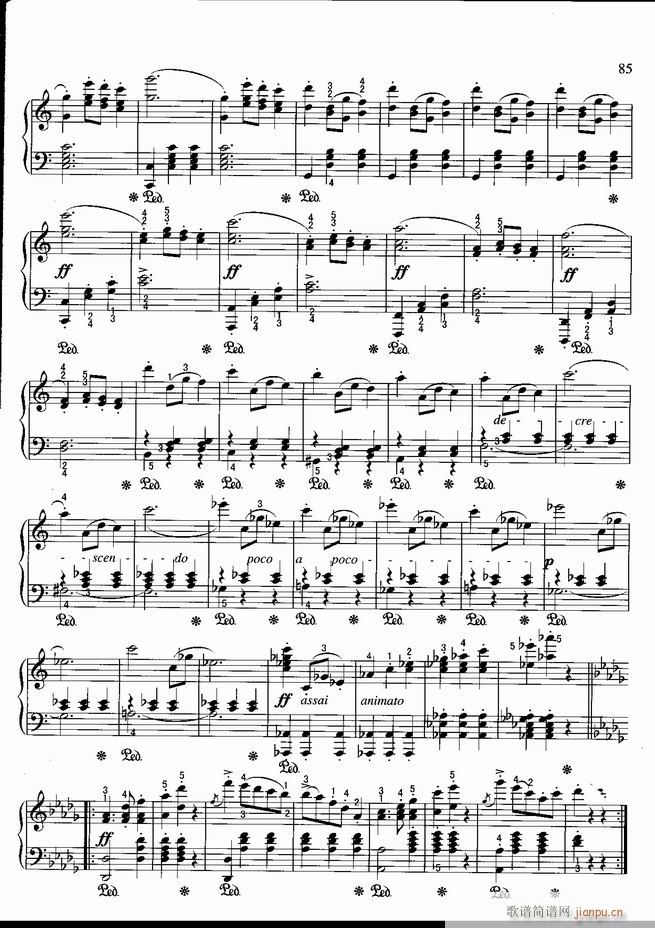 钢琴 不可不弹的世界钢琴名曲100首 五(钢琴谱)85