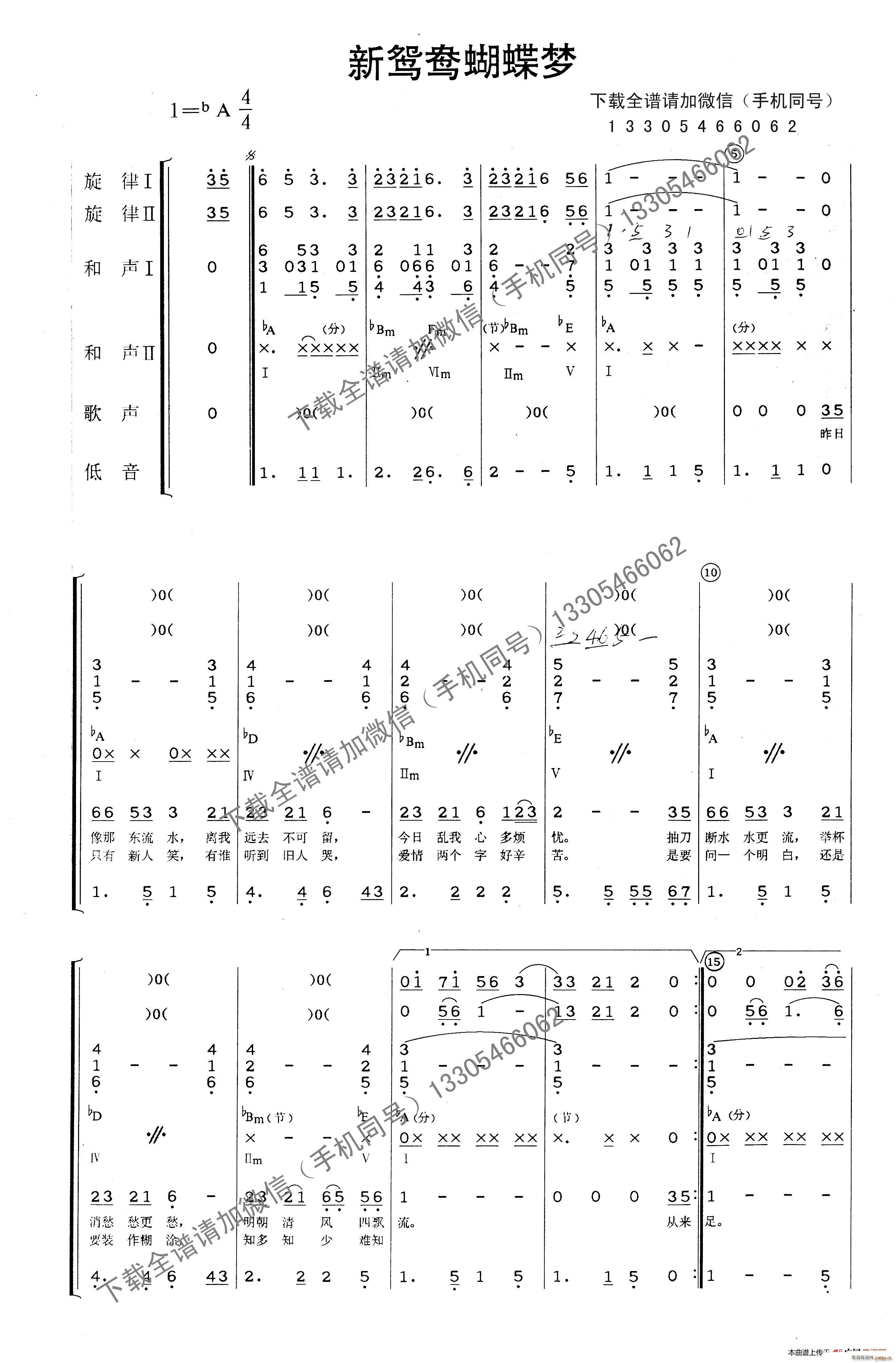 新鸳鸯蝴蝶梦 乐队(总谱)1