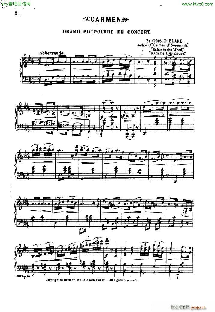 Bizet Blake Carmen Grande Potpourri de Concert(钢琴谱)1
