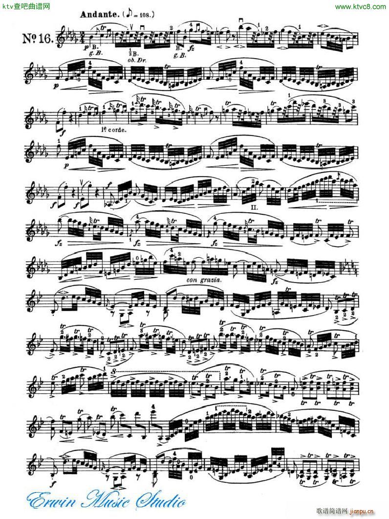 罗德 24首练习曲Pierre Rode 24 Studi Per violino 09 16(十字及以上)15