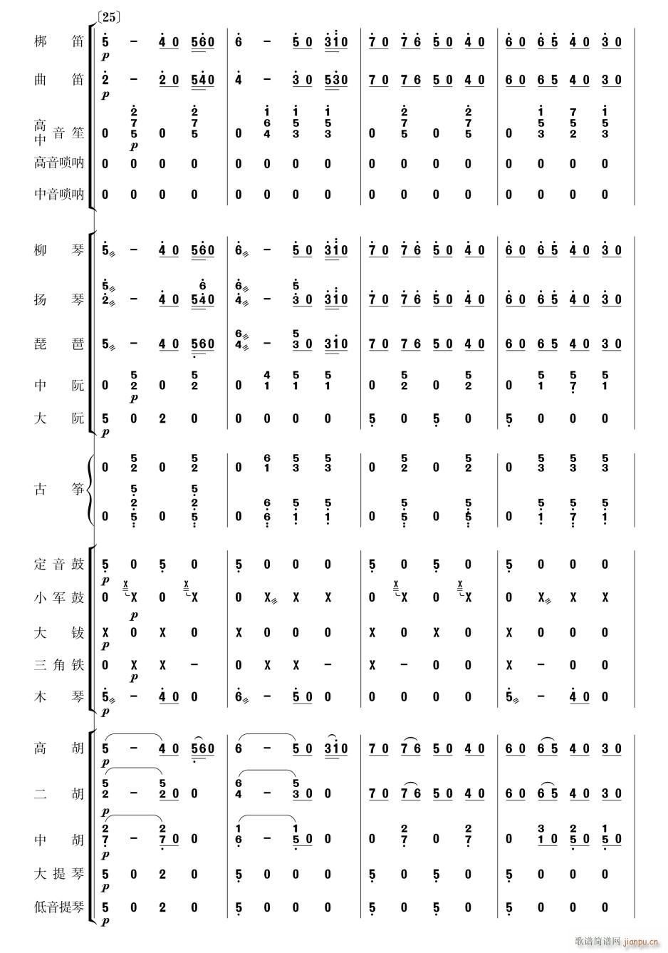 拉德斯基进行曲 民乐合奏 7(总谱)1