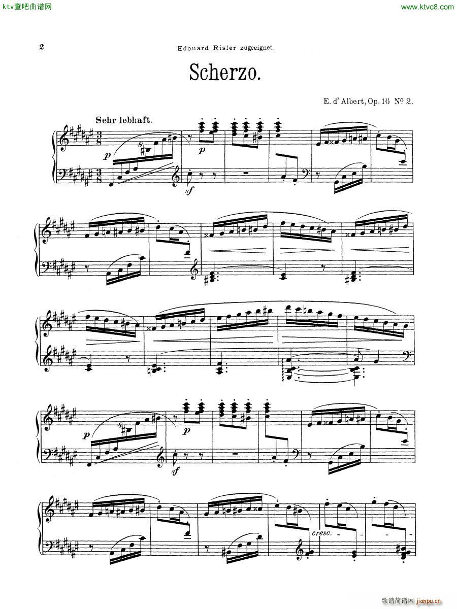 D Albert op 16 no 1 2 Waltz and Scherzo(钢琴谱)21