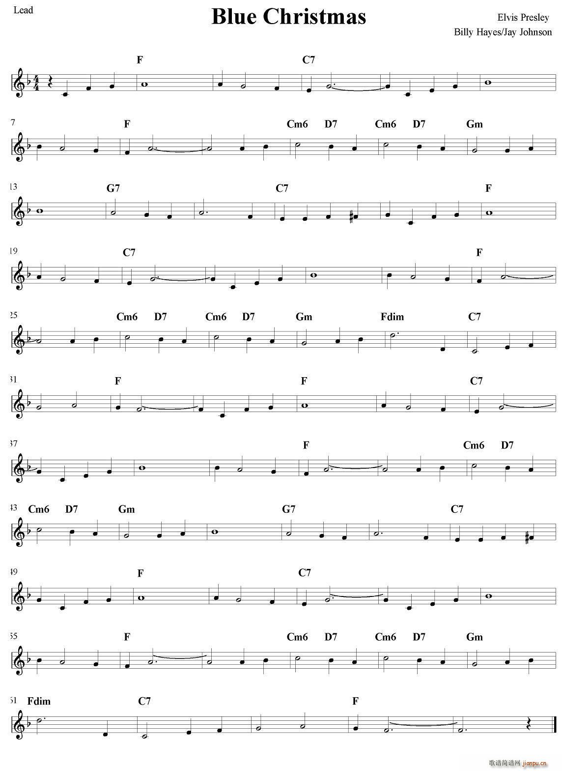 Blue Christmas(电子琴谱)1