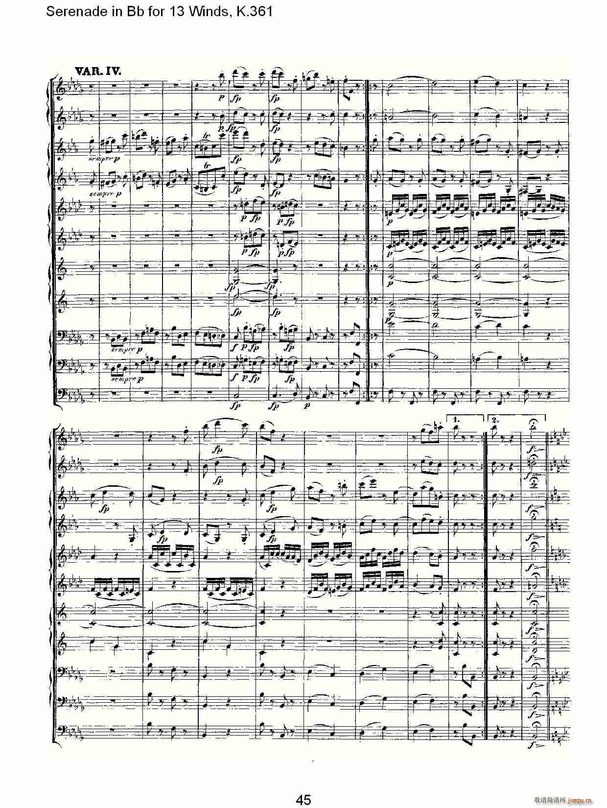 Serenade in Bb for 13 Winds, K.361(十字及以上)15
