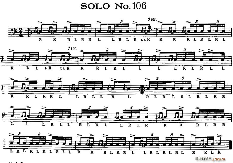 美国军鼓 SOLO No 106 110 爵士(十字及以上)1