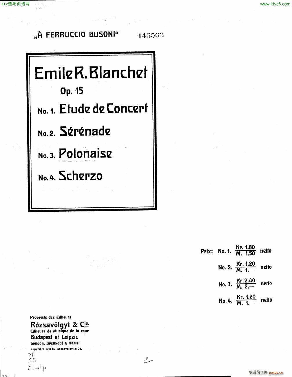 Blanchet Op 15 no 3 Polonaise(钢琴谱)1