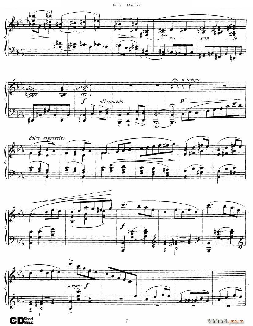 Faure Mazurka Op 32 Mazurka Op 32(十字及以上)7