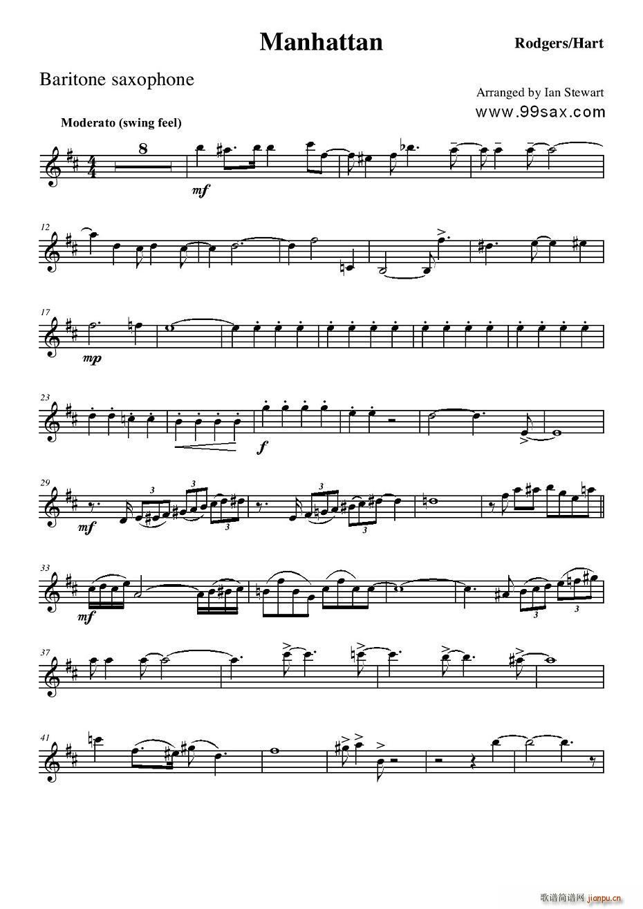 Manhattan Baritone Sax(总谱)1