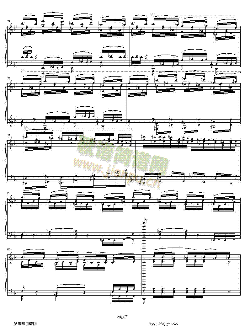 超凡练习曲鬼火-李斯特(钢琴谱)7