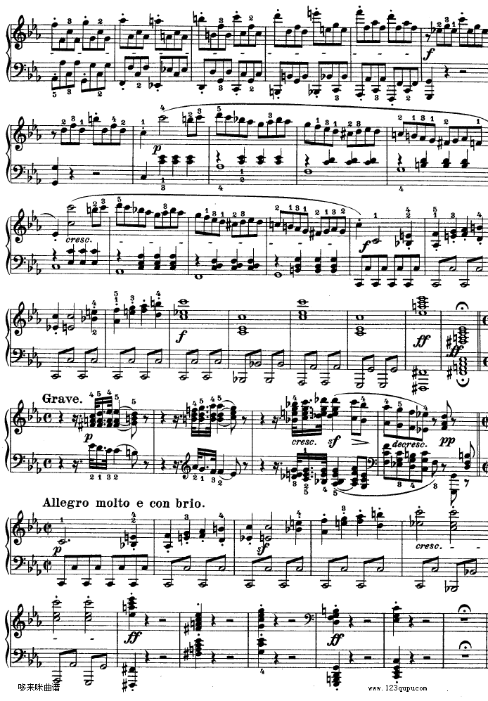 C小调第八琴奏鸣曲Op—13-贝多芬(钢琴谱)8