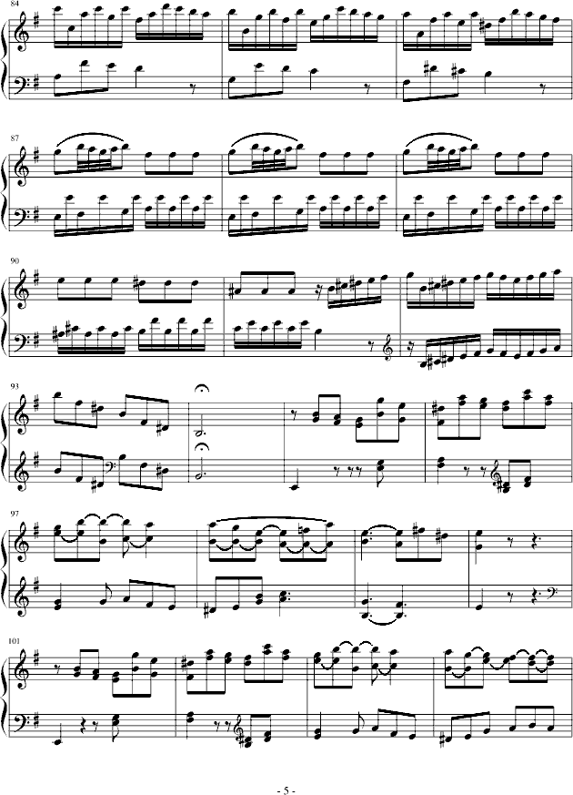 e小调奏鸣曲第一乐章(钢琴谱)5