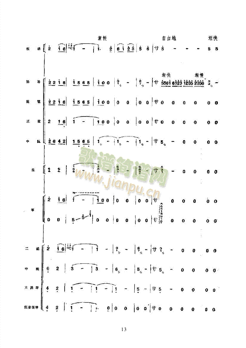 海岛盛开大寨花—民族乐器伴奏乐队类民乐合奏(其他乐谱)13