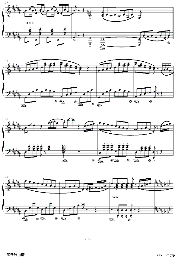 第一号奏鸣曲-歌手之梦-克莱德曼(钢琴谱)3
