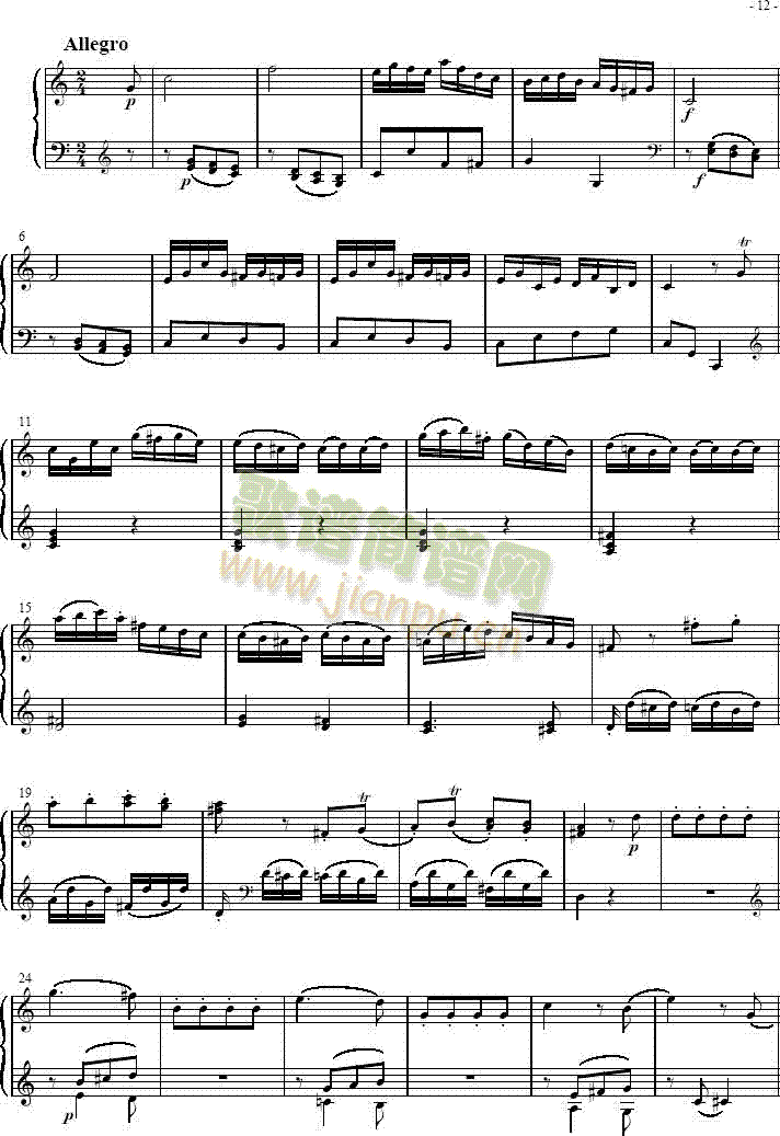 奏鸣曲SonatasK279Mvt.3(钢琴谱)1