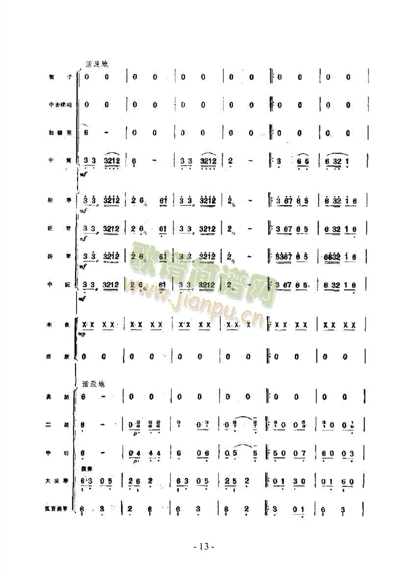 黄杨扁担乐队类民乐合奏(其他乐谱)13