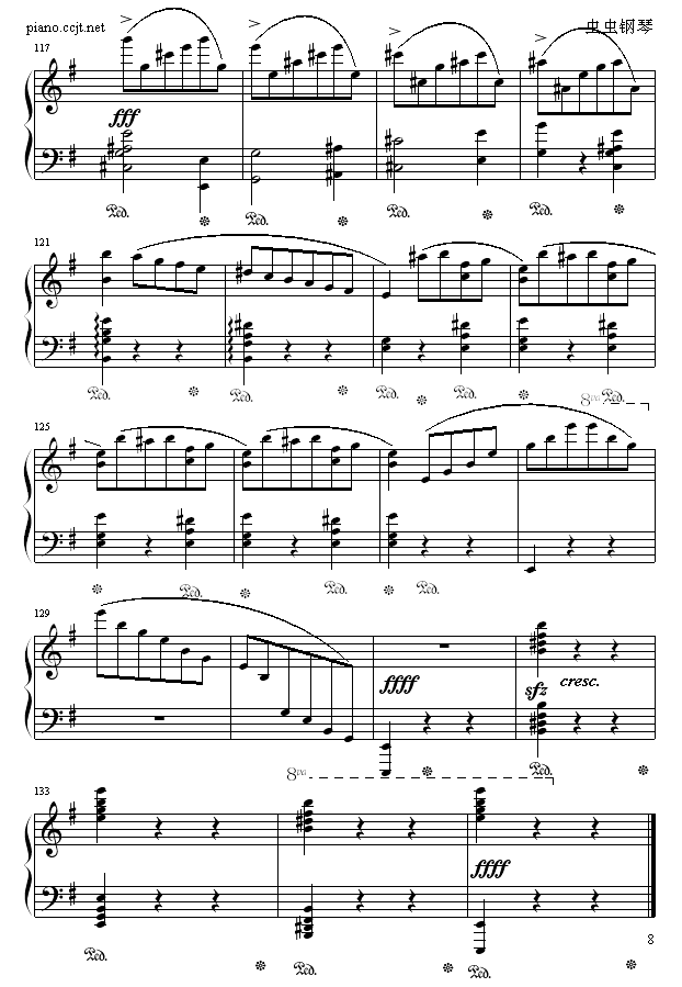 e小调圆舞曲(钢琴谱)8
