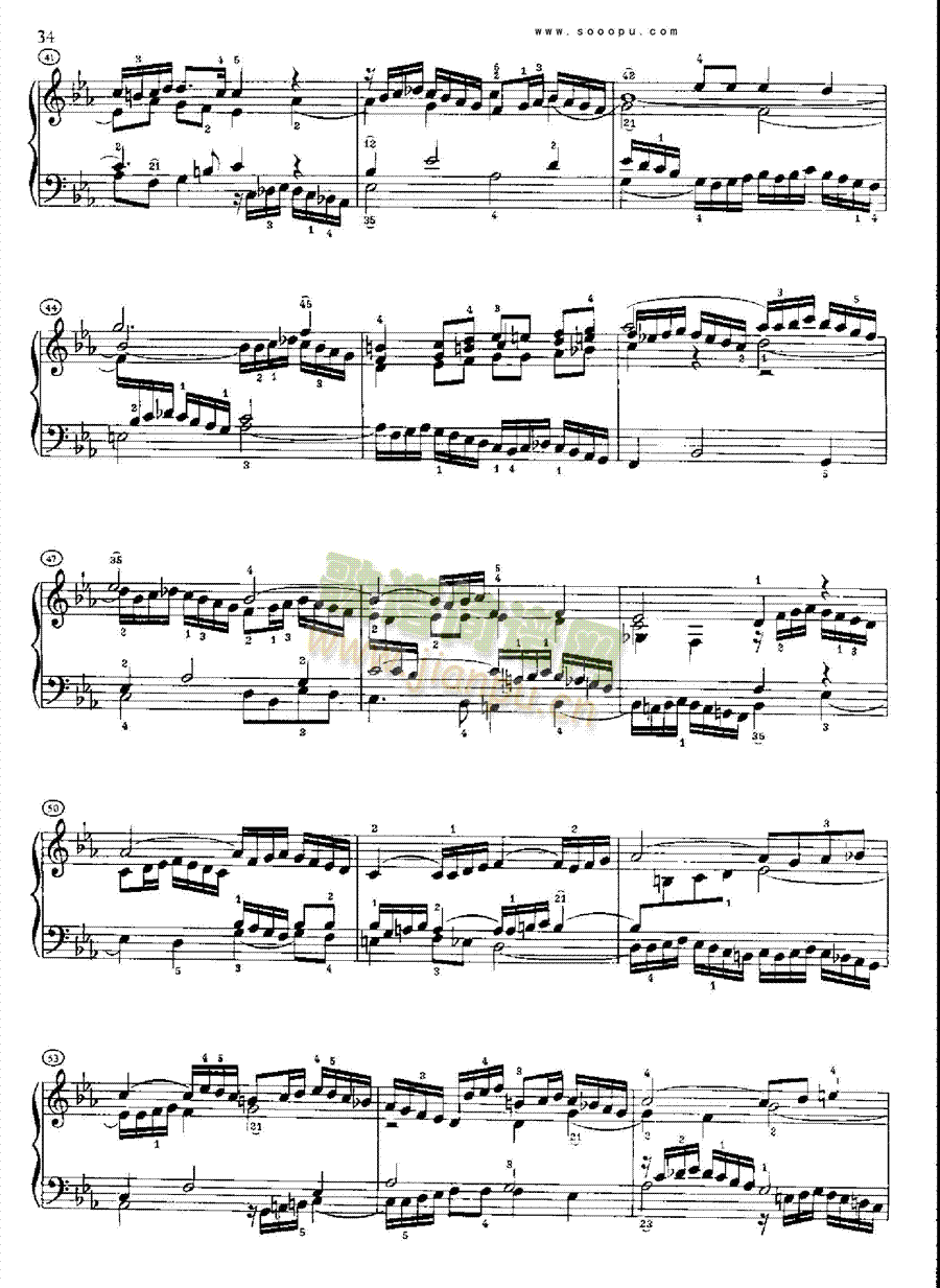 巴赫平均律曲集第一册第7首键盘类钢琴(其他乐谱)3