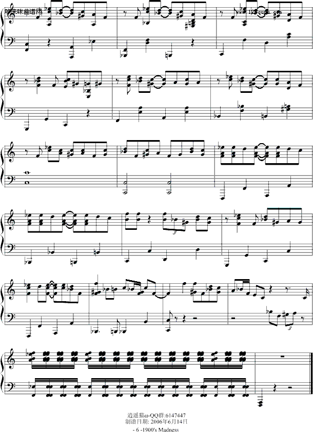 1900sMadness-海上钢琴师(钢琴谱)6