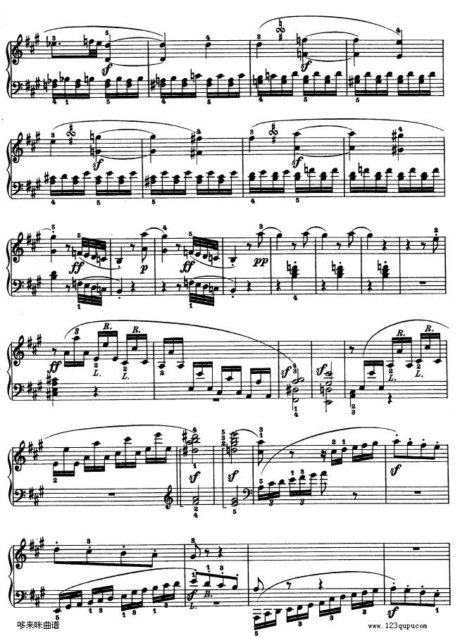 A大调第二钢琴奏鸣曲-贝多芬(钢琴谱)8